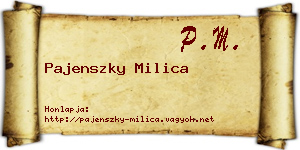Pajenszky Milica névjegykártya